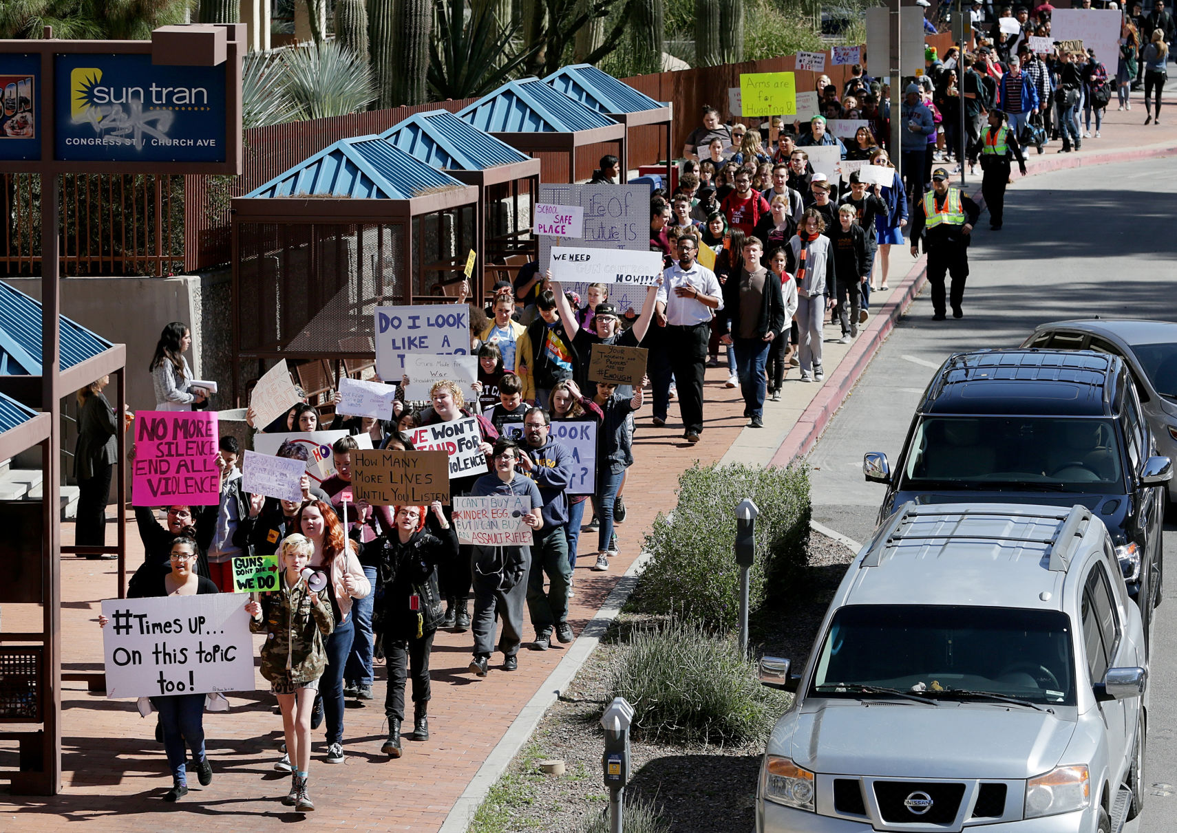 City High School students walkout in protest